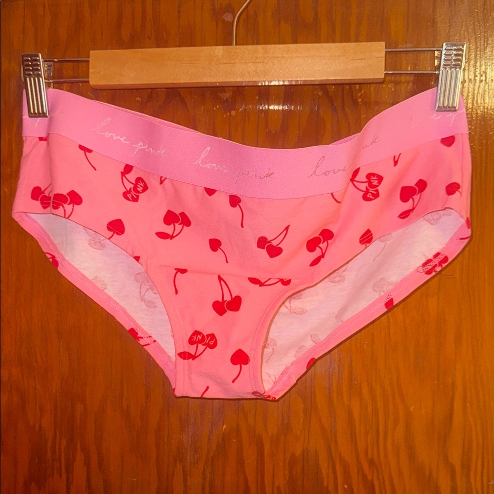 PINK Victoria's Secret Cherry Pattern Hipster Panty - Bubblegum‎ Pink